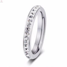 Cheap Latest Design Silver Stainless Steel Rhinestone Rings For Women